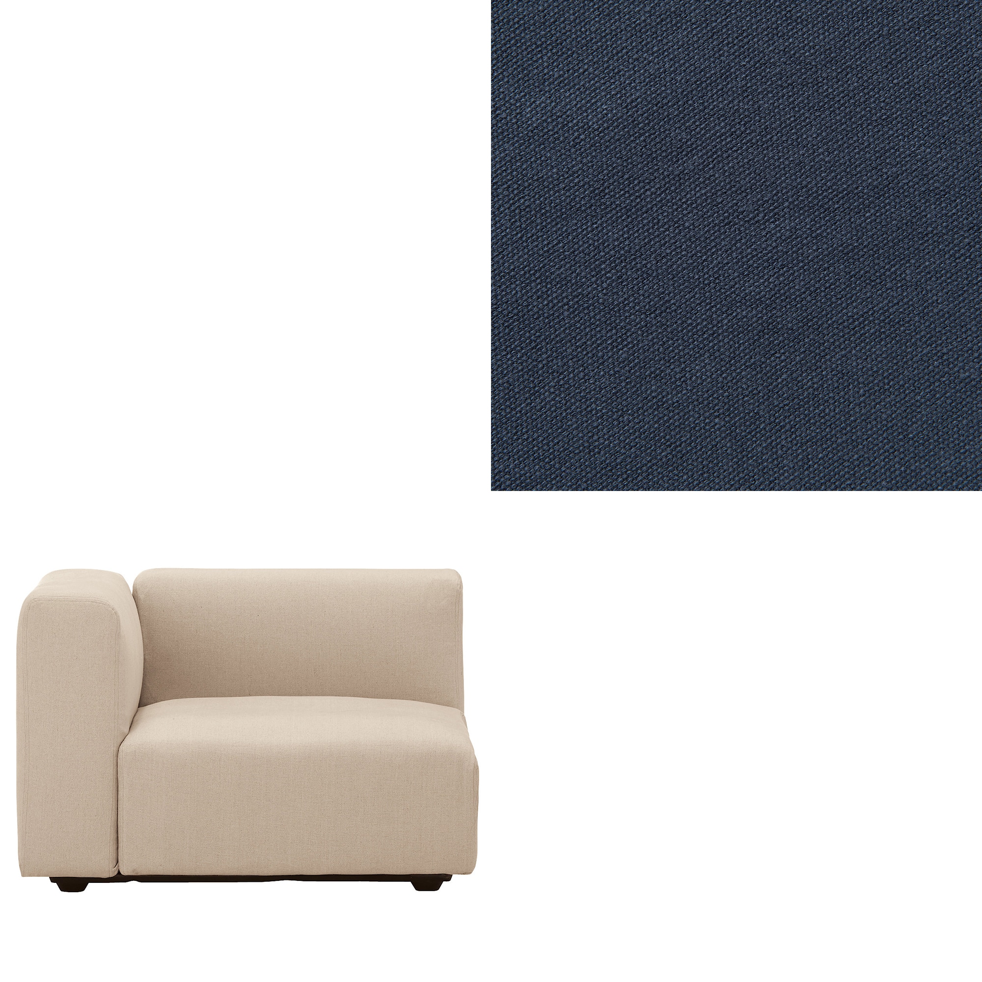 ユニットソファ アーム付 大 受綿帆布カバー付 綿帆布 ユニットソファ