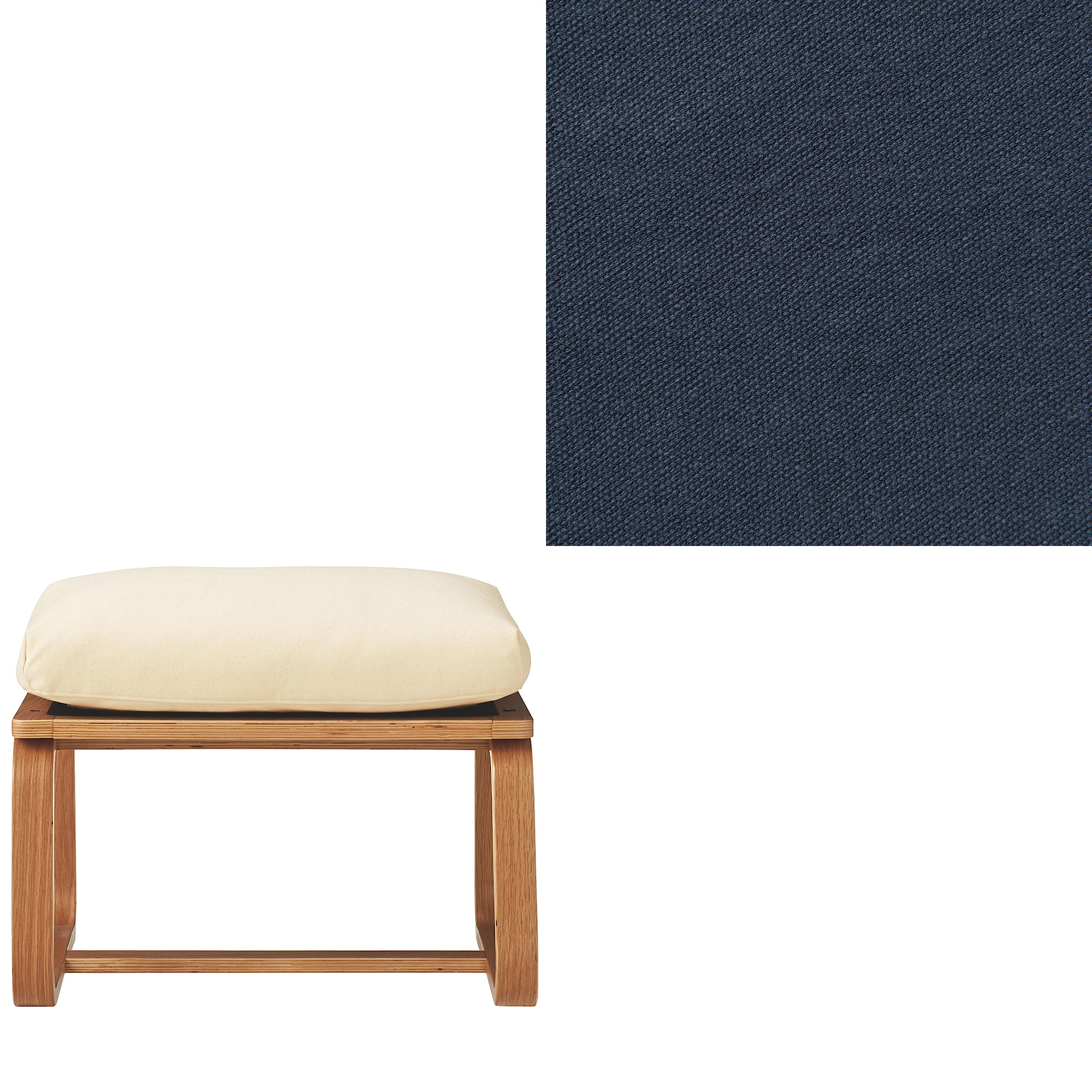 洗いざらしの綿帆布リビングでもダイニングでもつかえるベンチ・２用カバー／ネイビー