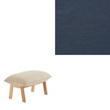 洗いざらしの綿帆布ハイバックリクライニングソファ・オットマン用カバー／ネイビー