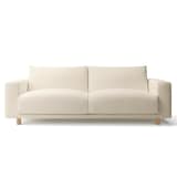 綿麻バスケット織ソファ本体・３シーター・フェザー・ポケットコイル用カバー／生成