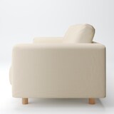 綿麻バスケット織ソファ本体・３シーター・フェザー・ポケットコイル用カバー／生成