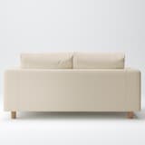 綿麻バスケット織ソファ本体・２シーター・フェザー・ポケットコイル用カバー／生成