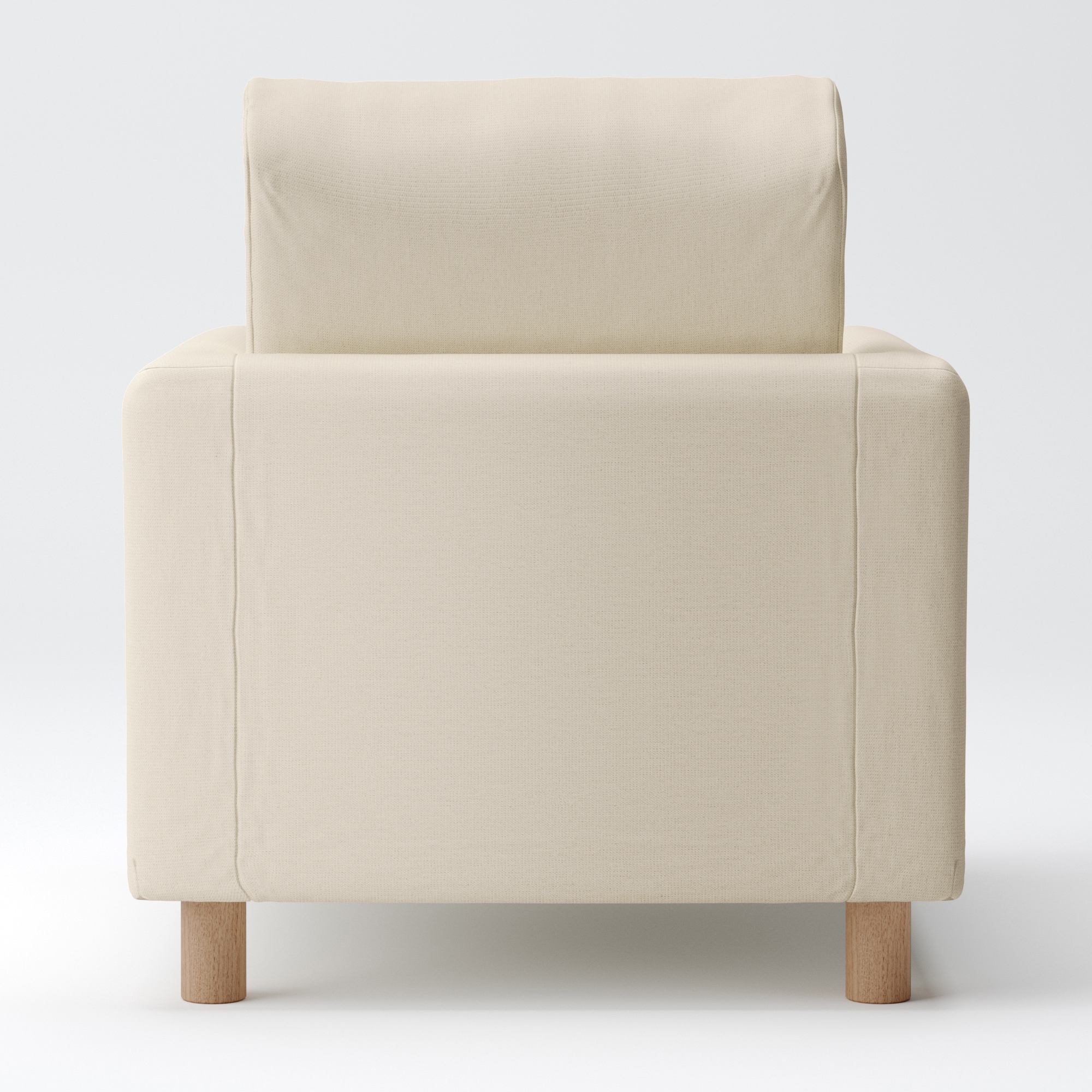 綿麻バスケット織ソファ本体・１シーター・ウレタン・ポケットコイル用カバー／生成