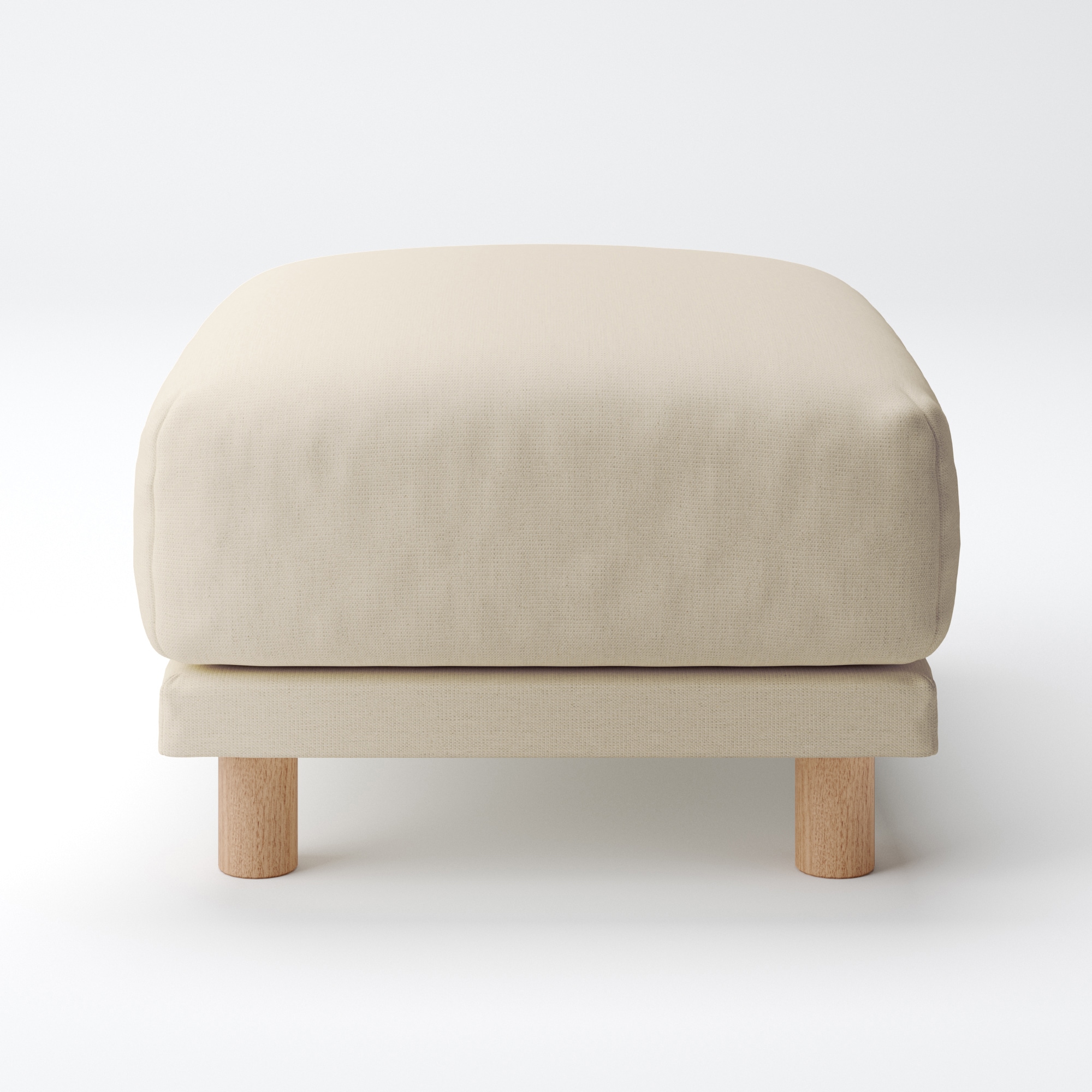 綿麻バスケット織ソファ本体・オットマン・ウレタン・ポケットコイル用カバー／生成