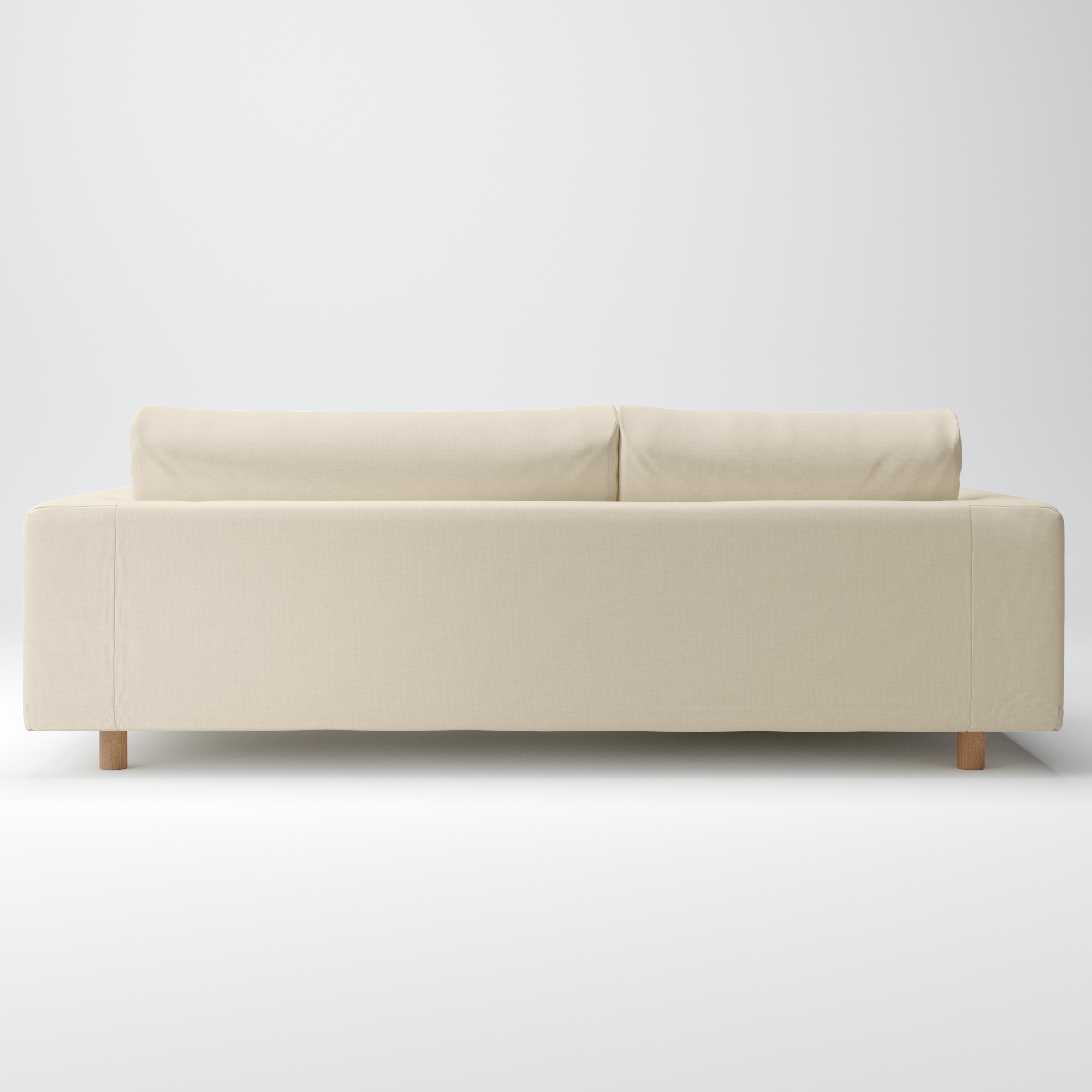 綿麻バスケット織ソファ本体３Ｓ・フェザーポケットコイルカウチタイプ右用カバー生成