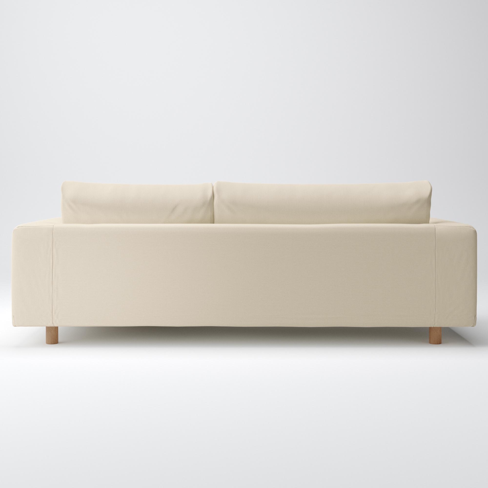 綿麻バスケット織ソファ本体３Ｓ・フェザーポケットコイルカウチタイプ左用カバー生成