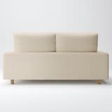 綿麻バスケット織ソファ本体２．５Ｓフェザーポケットコイルハイバック用カバー／生成