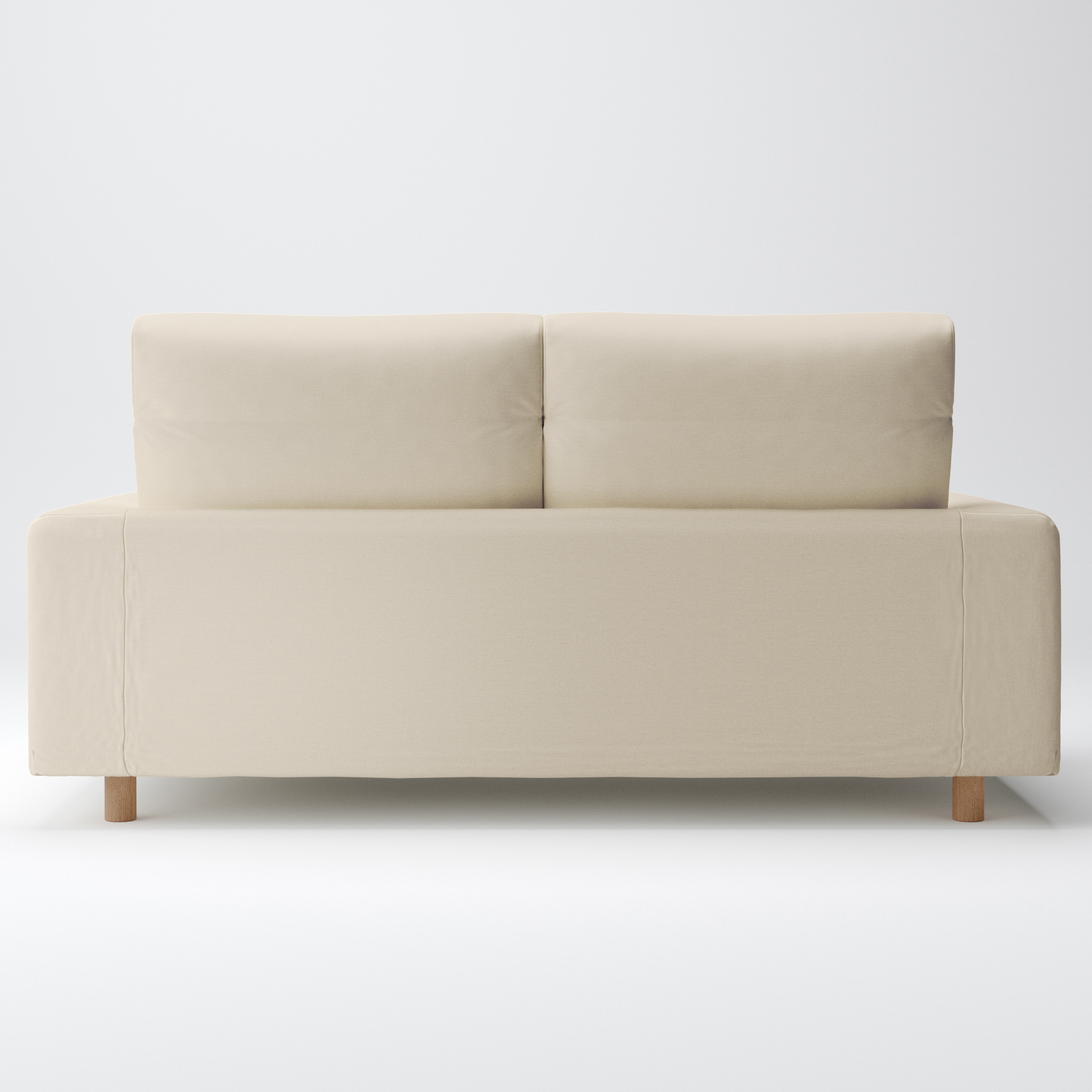 綿麻バスケット織ソファ本体２．５Ｓフェザーポケットコイルハイバック用カバー／生成