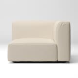 綿麻バスケット織ユニットソファアーム付・大・幅９８ｃｍ用カバー／生成