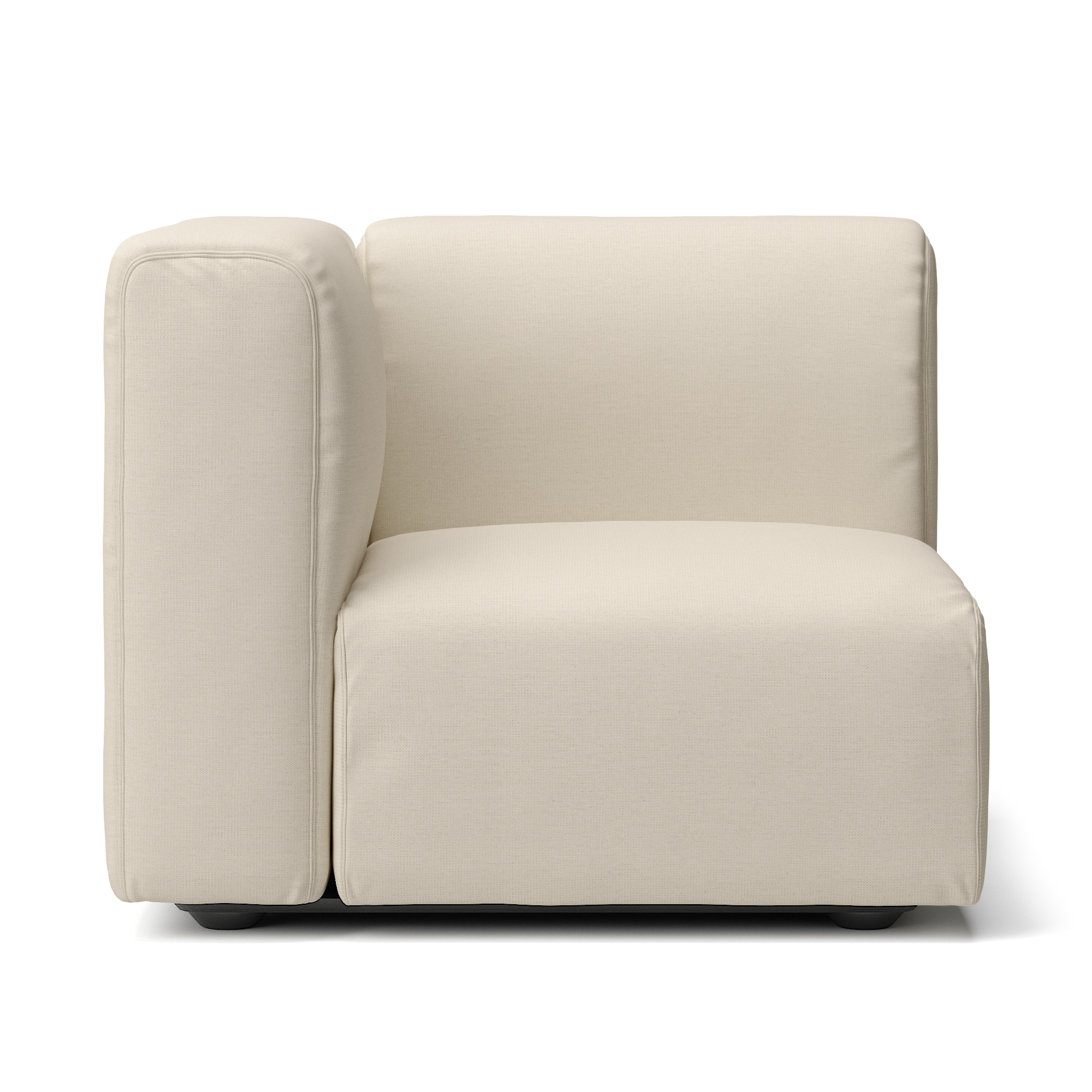 綿麻バスケット織ユニットソファアーム付・小用カバー／生成