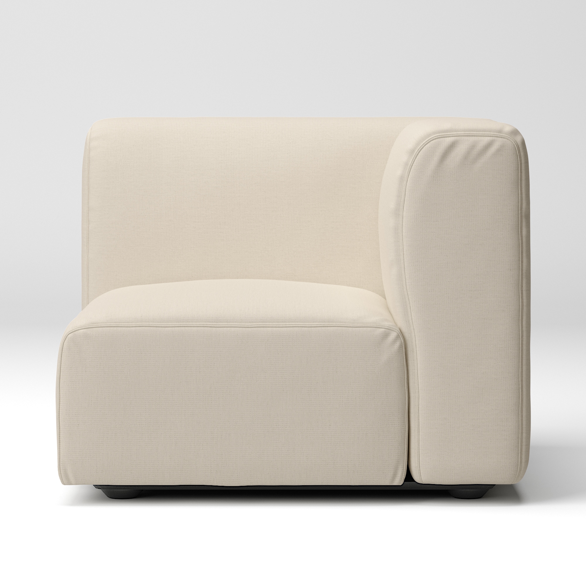 綿麻バスケット織ユニットソファアーム付・小用カバー／生成