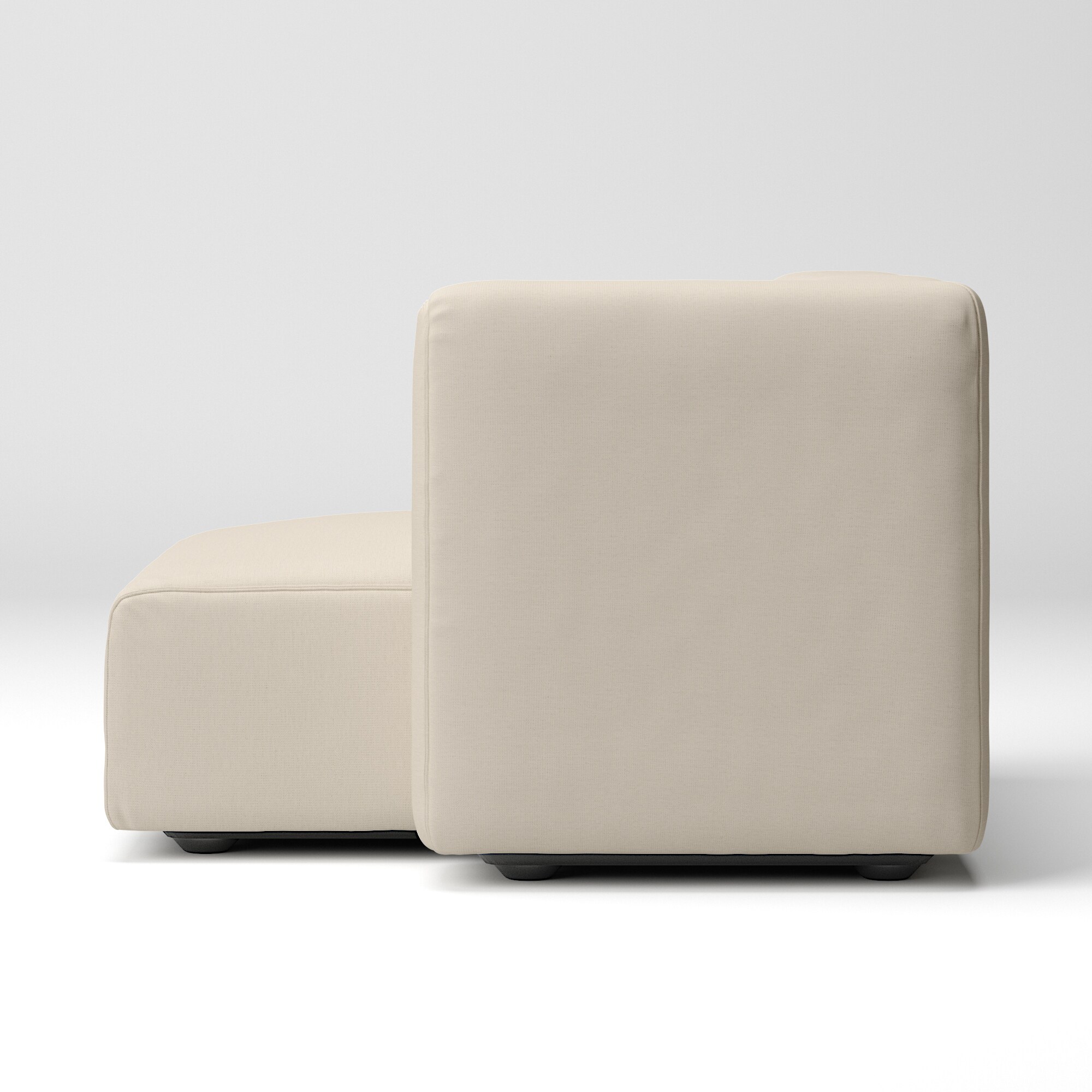 綿麻バスケット織ユニットソファ・ハーフアーム・大（左）用カバー／生成