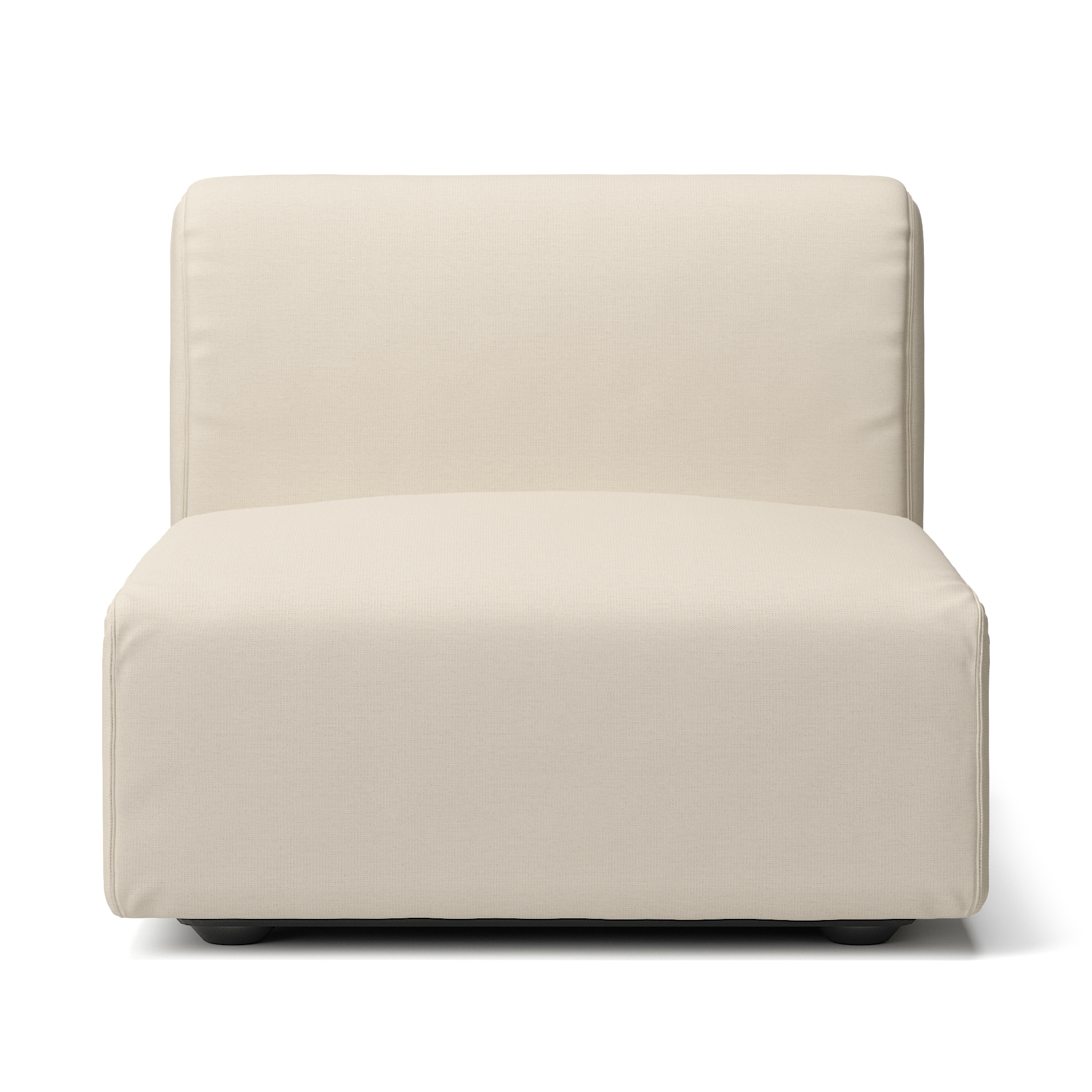 綿麻バスケット織ユニットソファアームレス・大・幅７７ｃｍ用カバー／生成