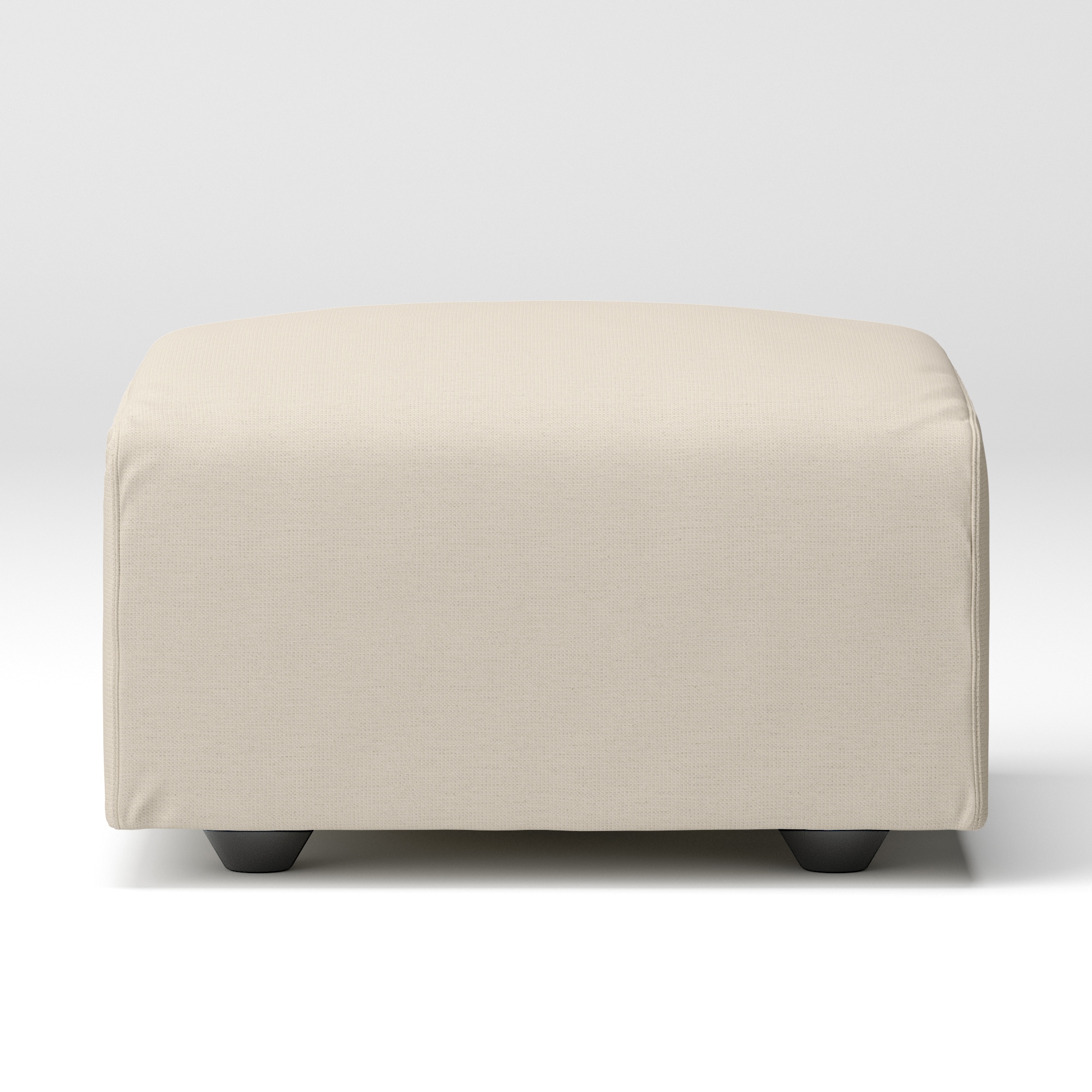 綿麻バスケット織ユニットソファオットマン・小用カバー／生成