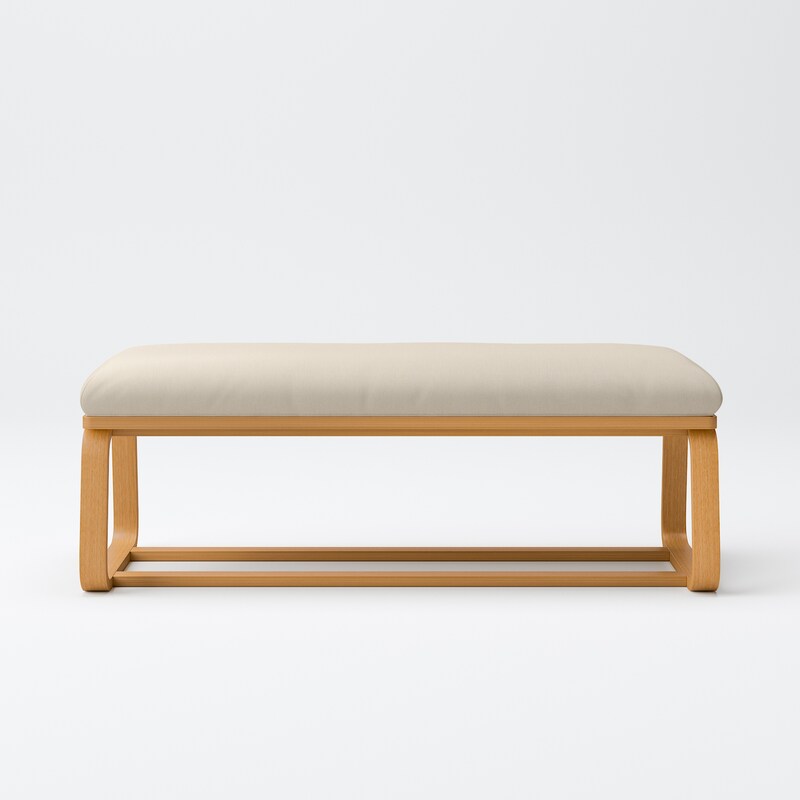 綿麻バスケット織リビングでもダイニングでもつかえるベンチ・1用  