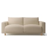 綿麻バスケット織ソファ本体２．５シーター・フェザーポケットコイル用カバーベージュ