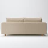 綿麻バスケット織ソファ本体２．５シーター・フェザーポケットコイル用カバーベージュ