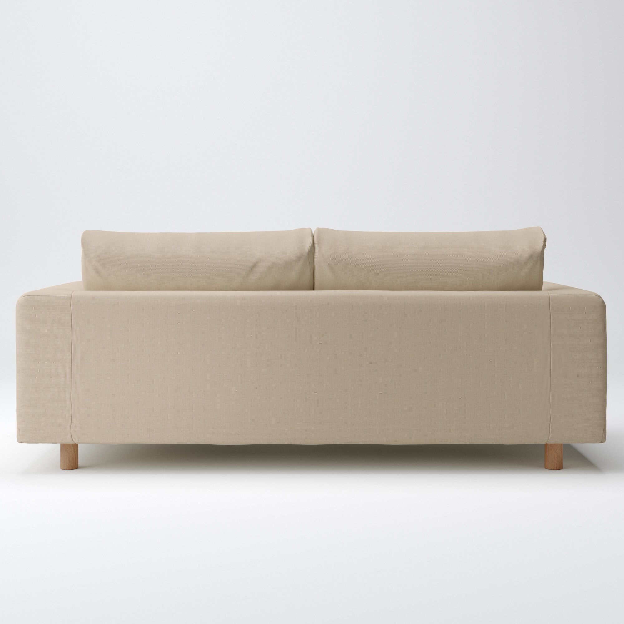 綿麻バスケット織ソファ本体２．５シーター・フェザーポケットコイル用カバーベージュ