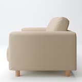 綿麻バスケット織ソファ本体・２シーター・フェザー・ポケットコイル用カバーベージュ