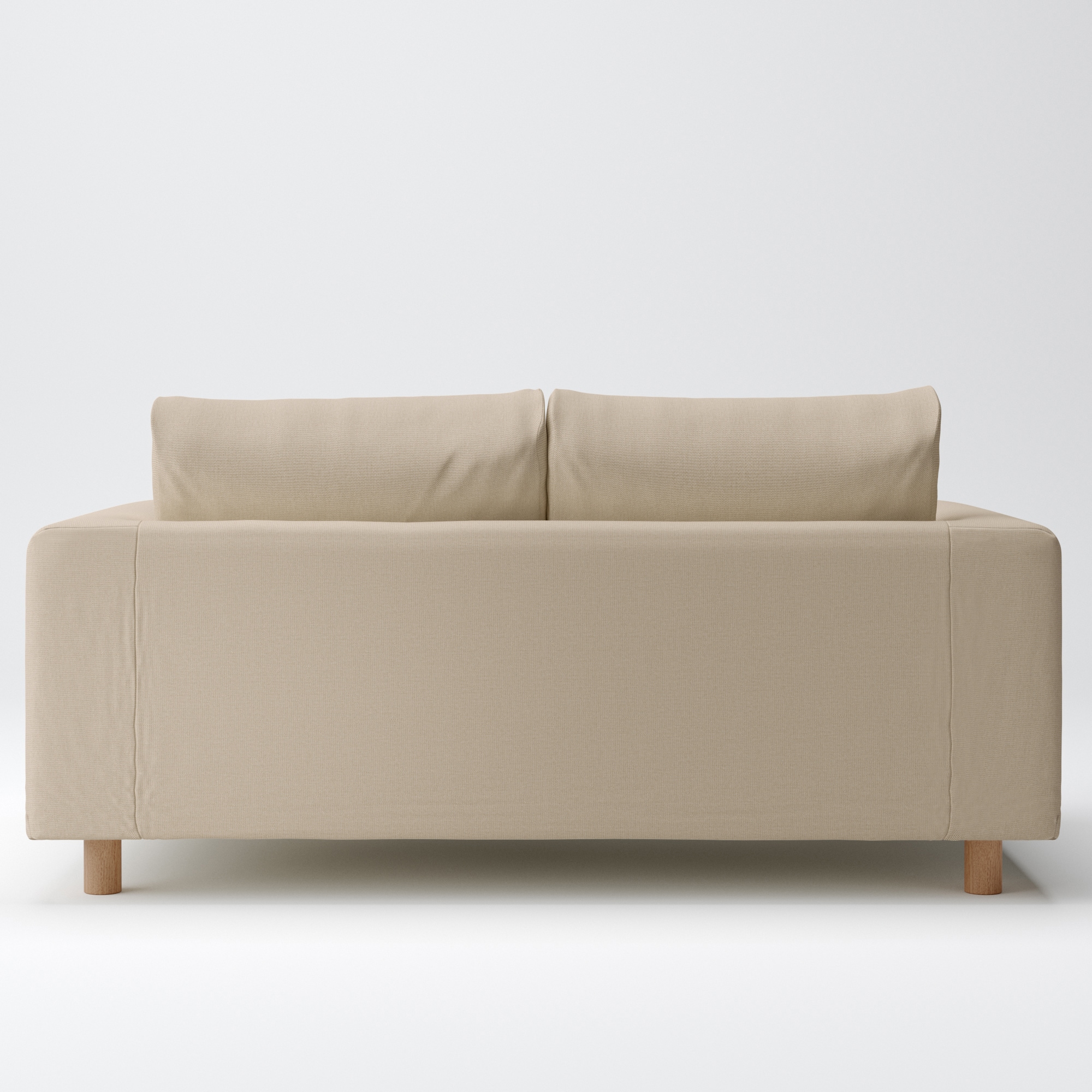 綿麻バスケット織ソファ本体・２シーター・フェザー・ポケットコイル用カバーベージュ