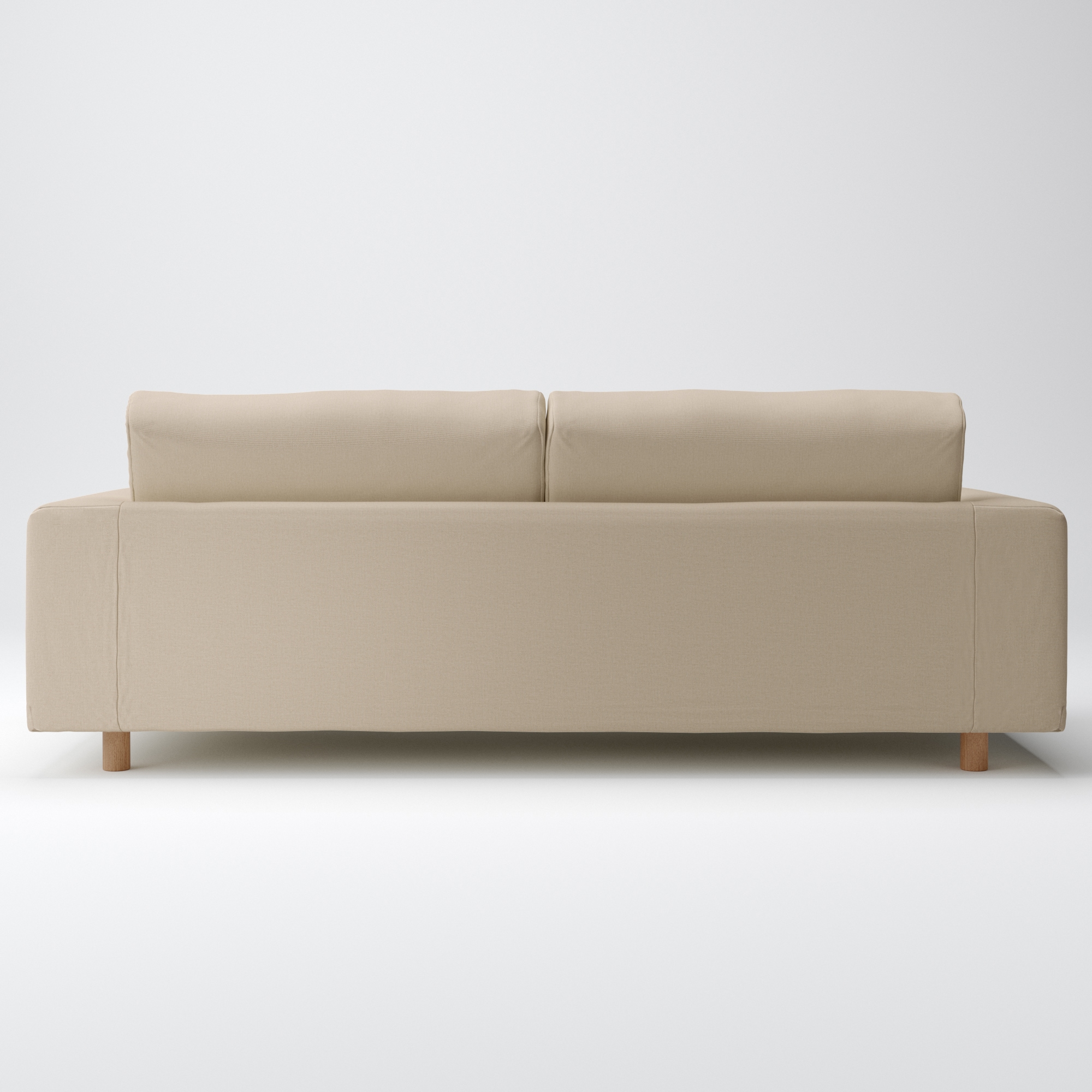 綿麻バスケット織ソファ本体・３シーター・ウレタン・ポケットコイル用カバーベージュ