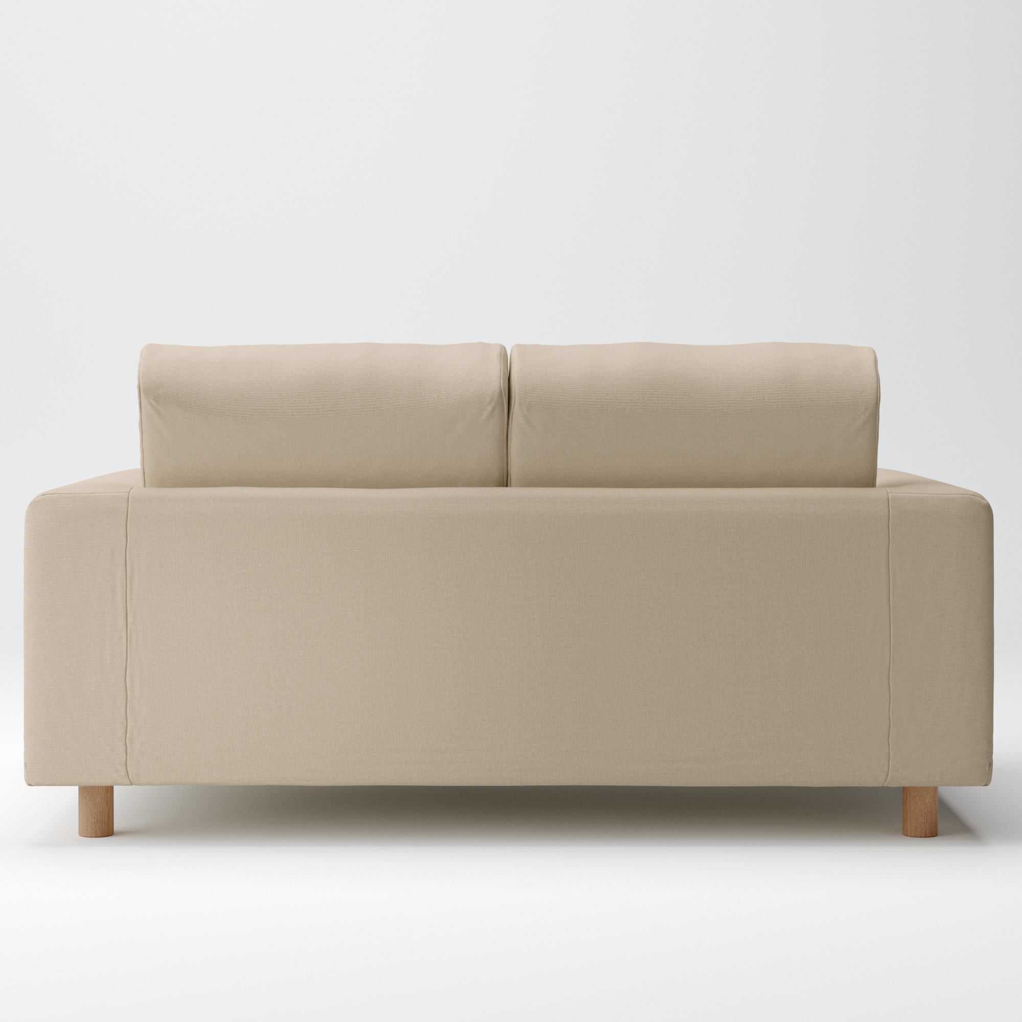 綿麻バスケット織ソファ本体・２シーター・ウレタン・ポケットコイル用カバーベージュ