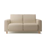 綿麻バスケット織ソファ本体・２シーター・ウレタン・ポケットコイル用カバーベージュ