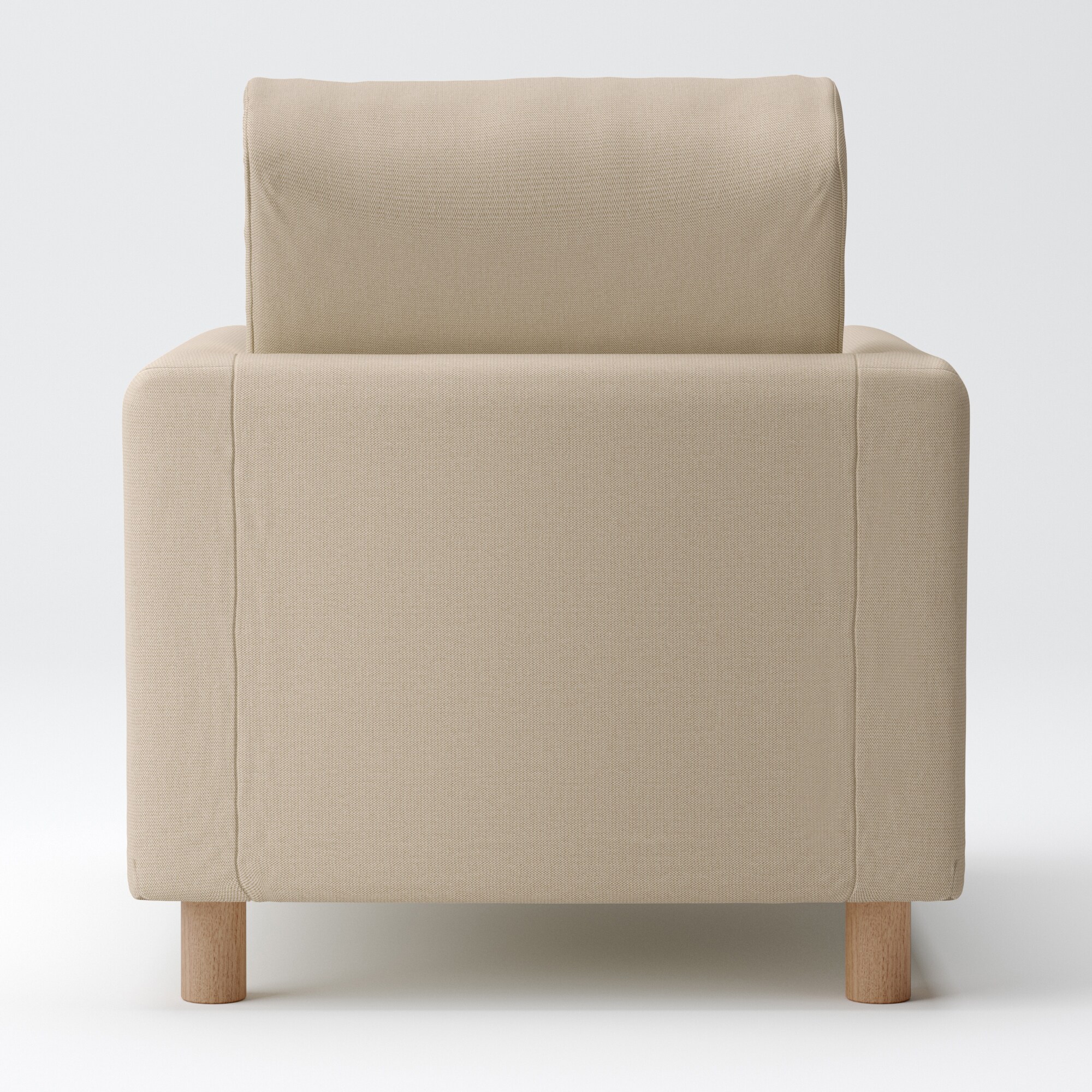 綿麻バスケット織ソファ本体・1シーター・ウレタン・ポケットコイル用