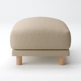 綿麻バスケット織ソファ本体・オットマン・フェザー・ポケットコイル用カバーベージュ