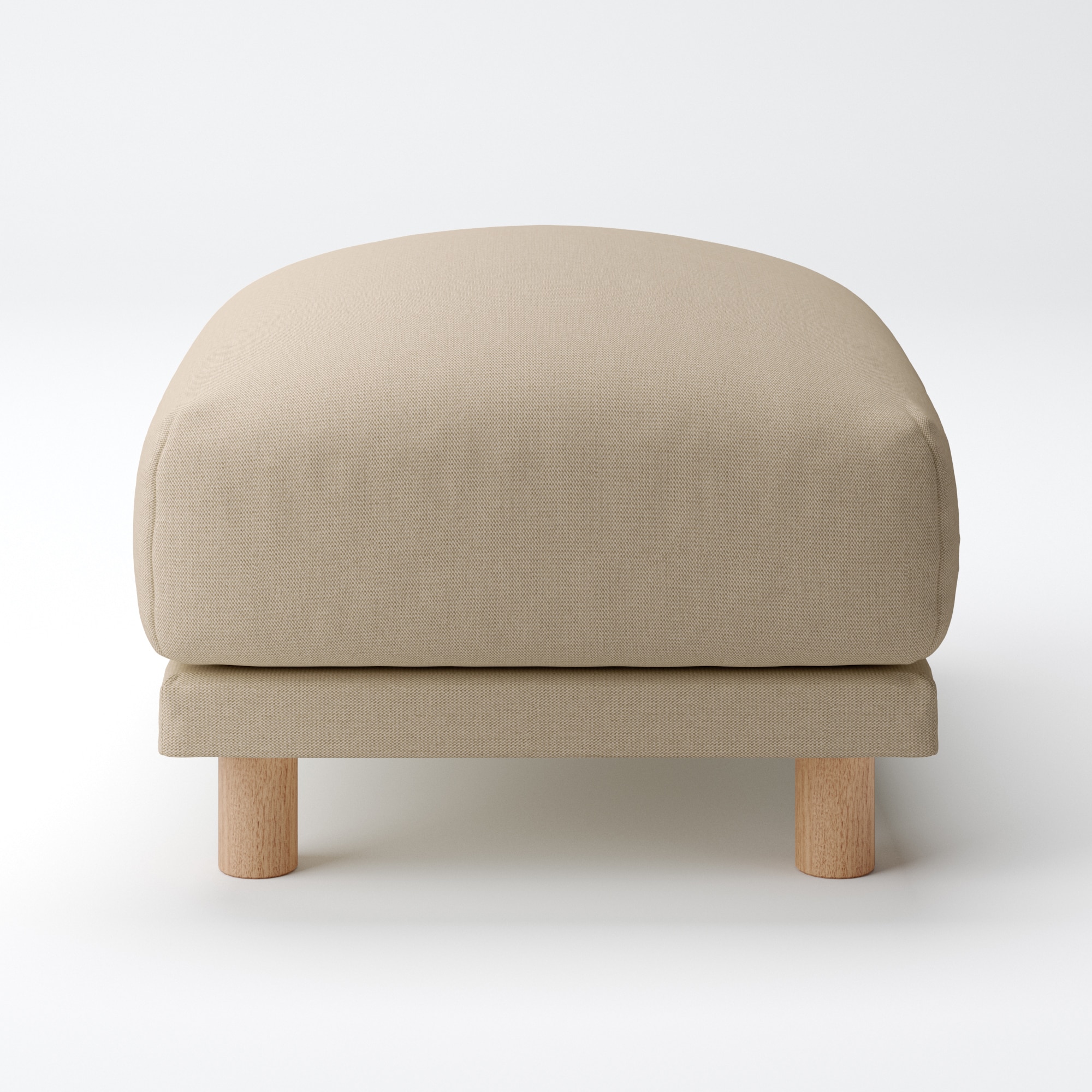 綿麻バスケット織ソファ本体・オットマン・フェザー・ポケットコイル用カバーベージュ