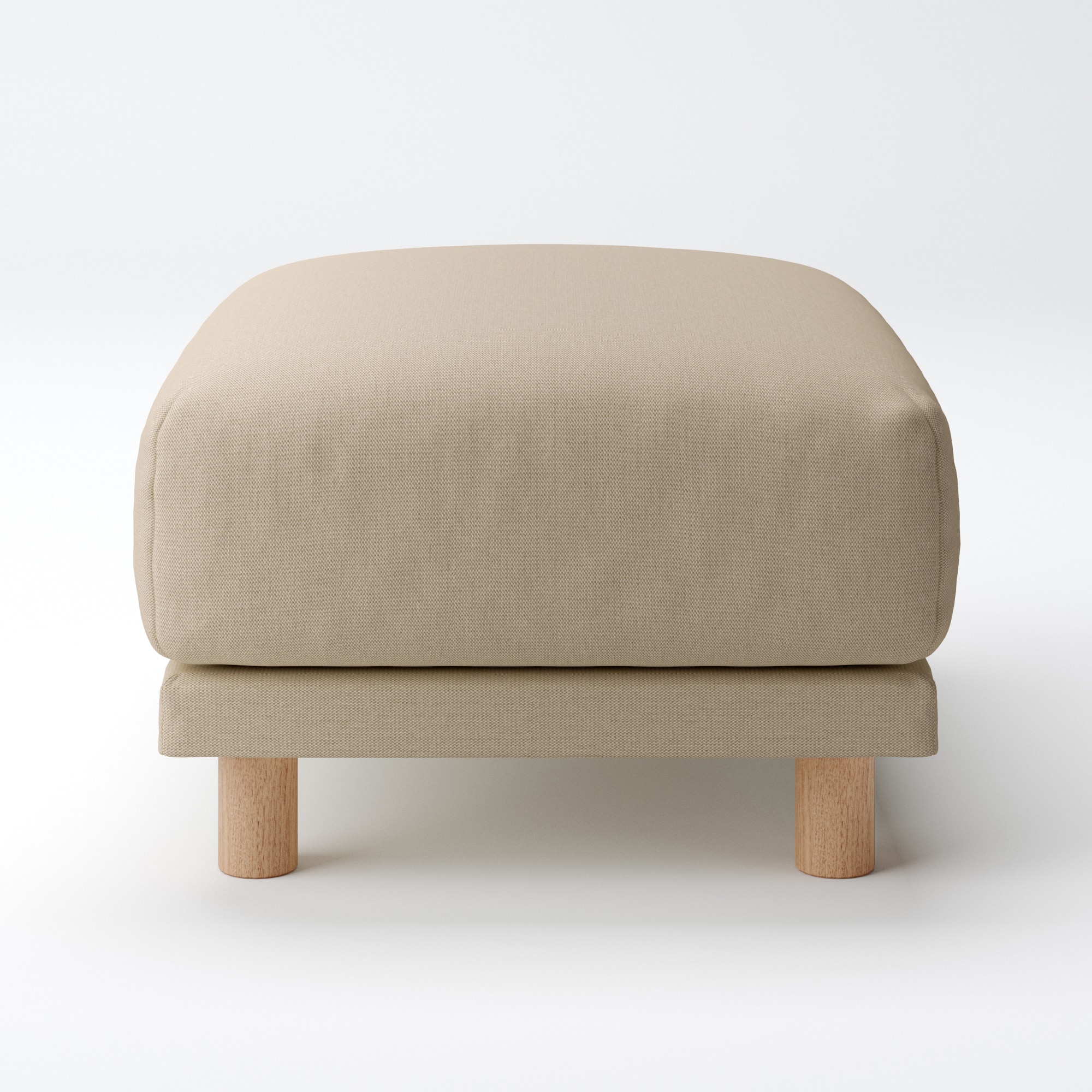 綿麻バスケット織ソファ本体・オットマン・ウレタン・ポケットコイル用カバーベージュ