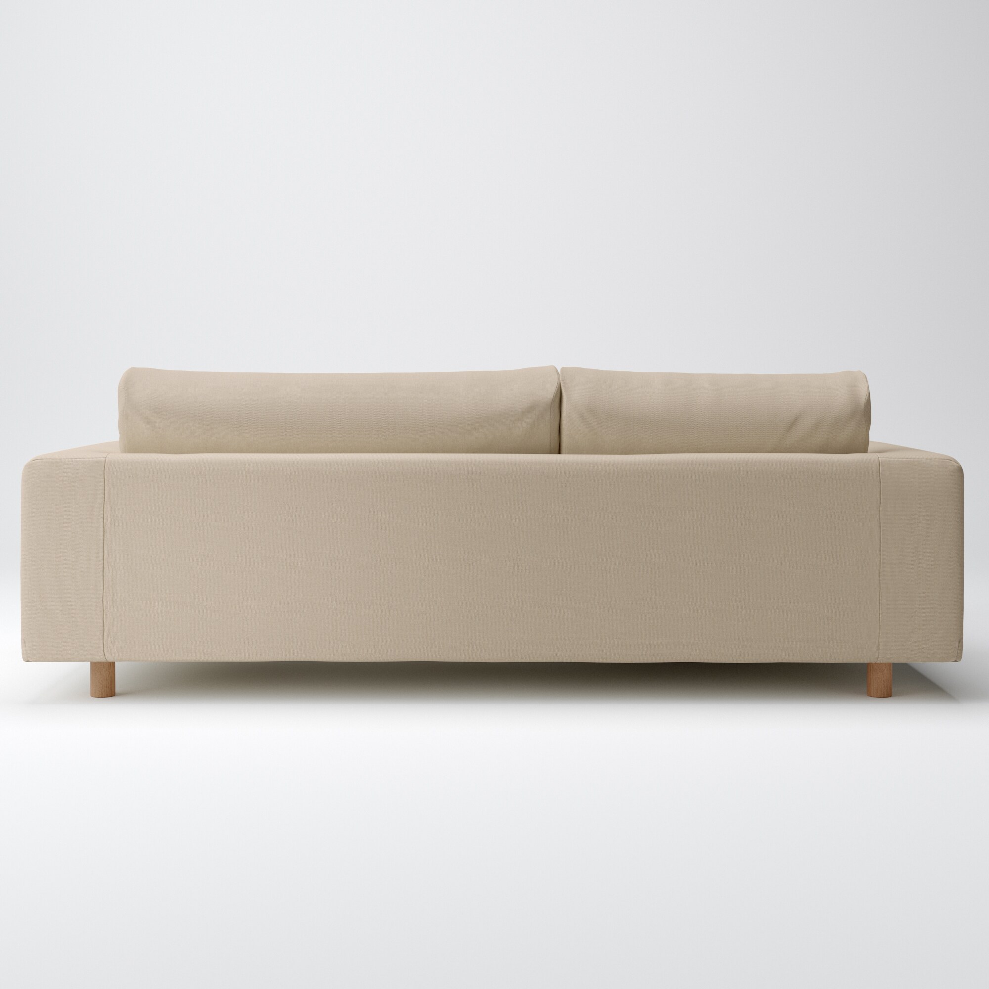 綿麻バスケット織ソファ本体3Sフェザーポケットコイルカウチタイプ右