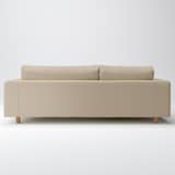 綿麻バスケット織ソファ本体３Ｓフェザーポケットコイルカウチタイプ右カバーベージュ