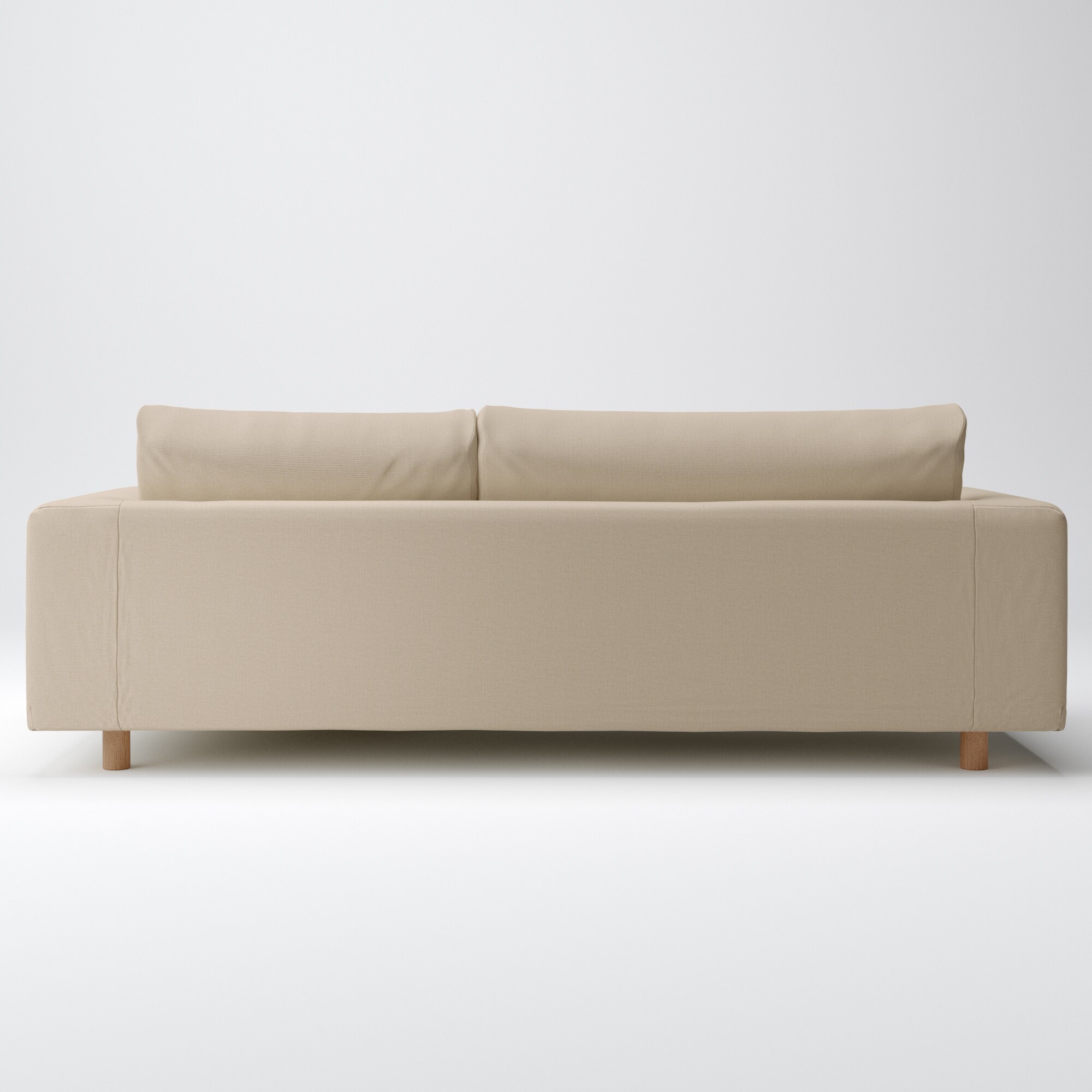 綿麻バスケット織ソファ本体3Sフェザーポケットコイルカウチタイプ左