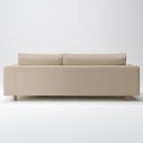 綿麻バスケット織ソファ本体３Ｓフェザーポケットコイルカウチタイプ左カバーベージュ