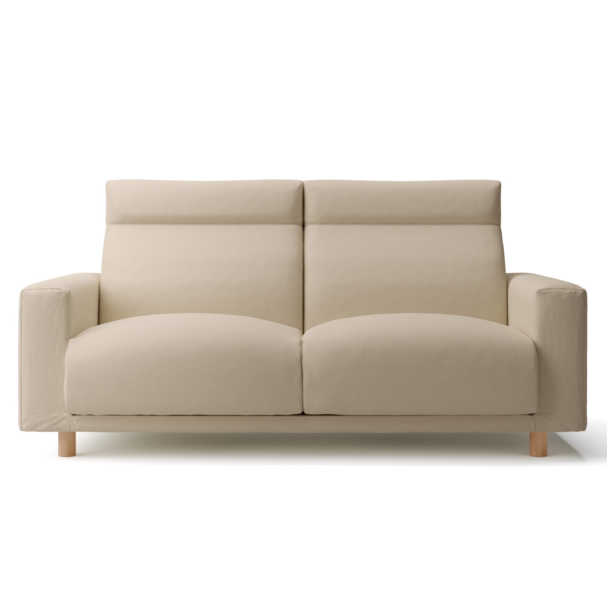 綿麻バスケット織ソファ本体２．５Ｓフェザーポケットコイルハイバックカバーベージュ