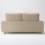 綿麻バスケット織ソファ本体２．５Ｓフェザーポケットコイルハイバックカバーベージュ