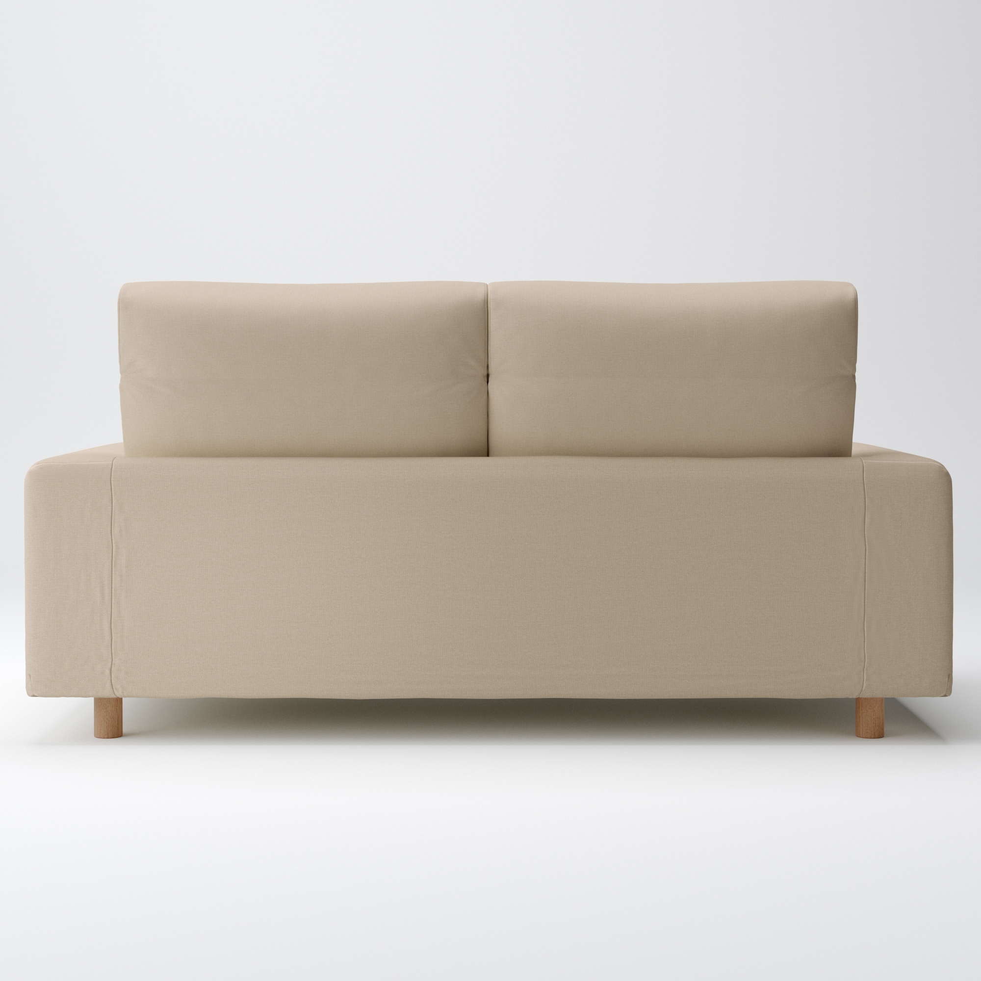 綿麻バスケット織ソファ本体２．５Ｓフェザーポケットコイルハイバックカバーベージュ