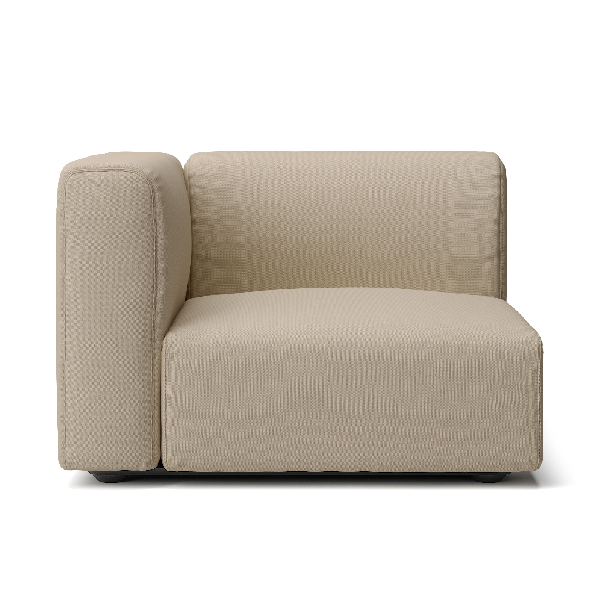 綿麻バスケット織ユニットソファアーム付・大・幅９８ｃｍ用カバー／ベージュ