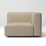 綿麻バスケット織ユニットソファアーム付・大・幅９８ｃｍ用カバー／ベージュ