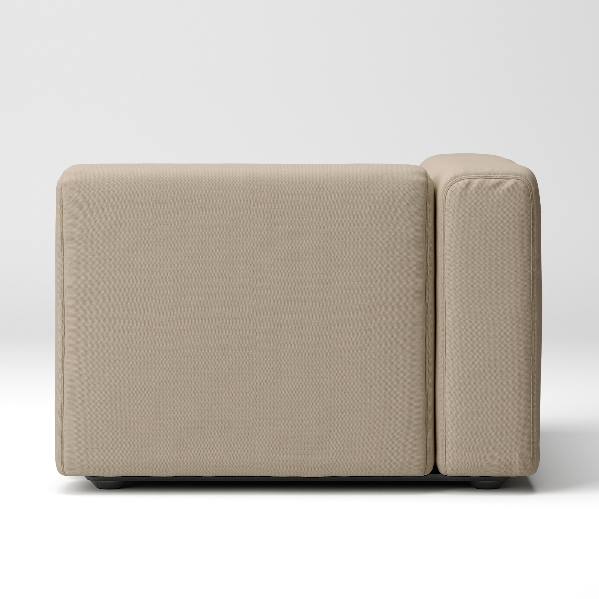 綿麻バスケット織ユニットソファアーム付・大・幅９８ｃｍ用カバー／ベージュ