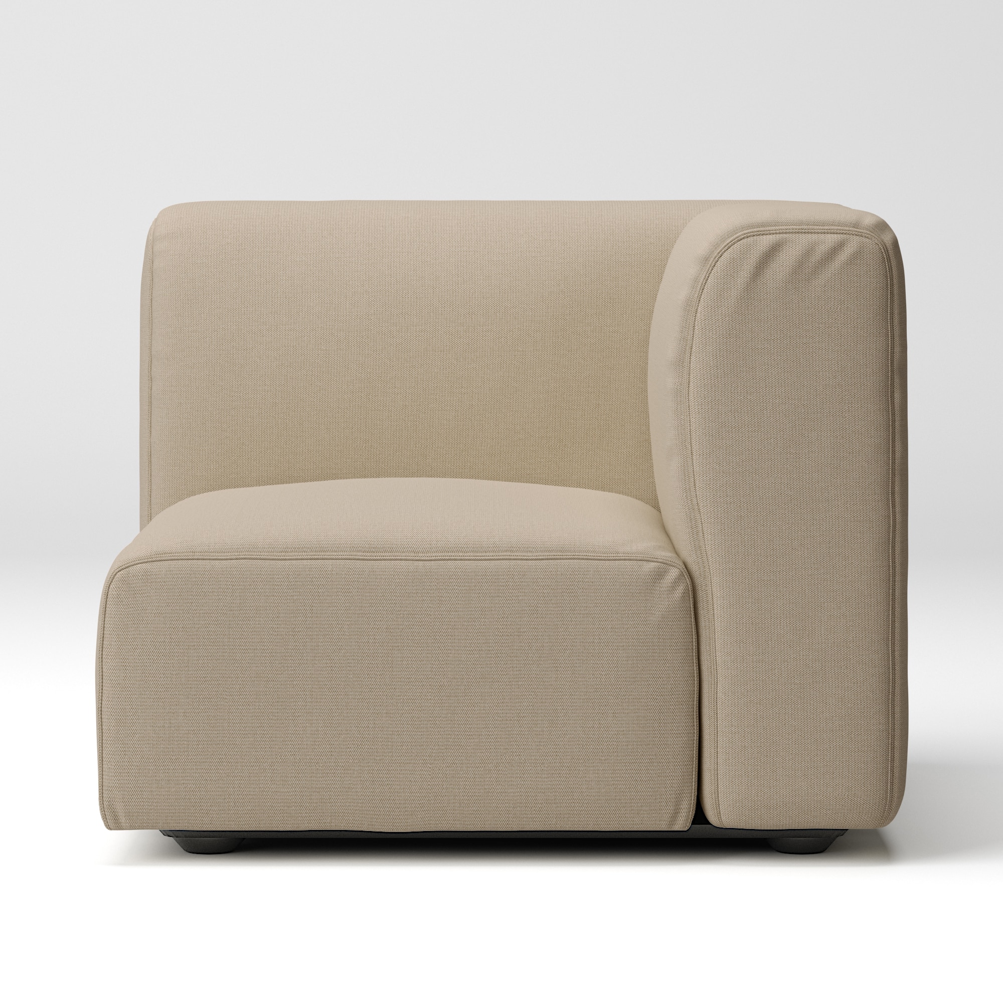 綿麻バスケット織ユニットソファアーム付・小用カバー／ベージュ