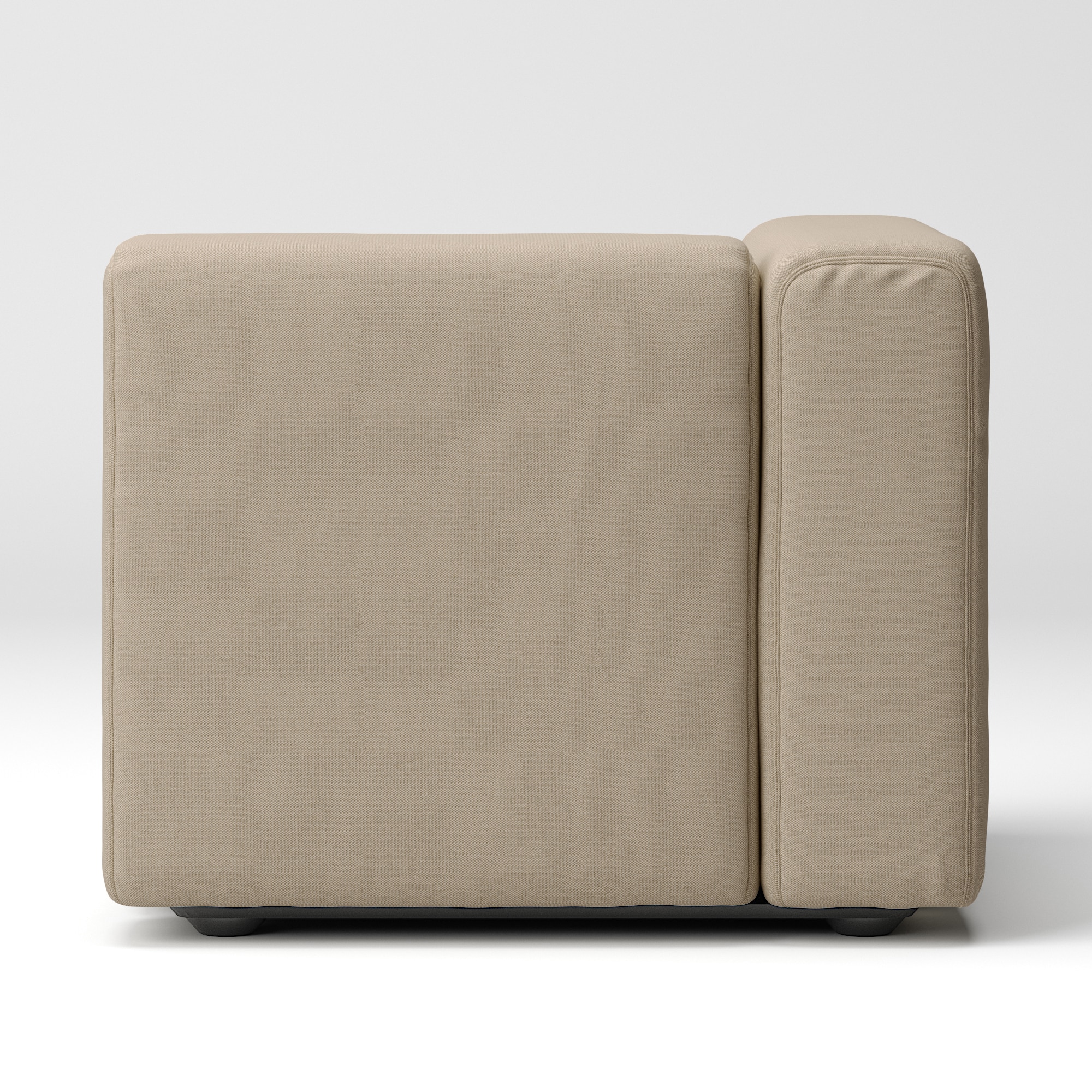 綿麻バスケット織ユニットソファアーム付・小用カバー／ベージュ