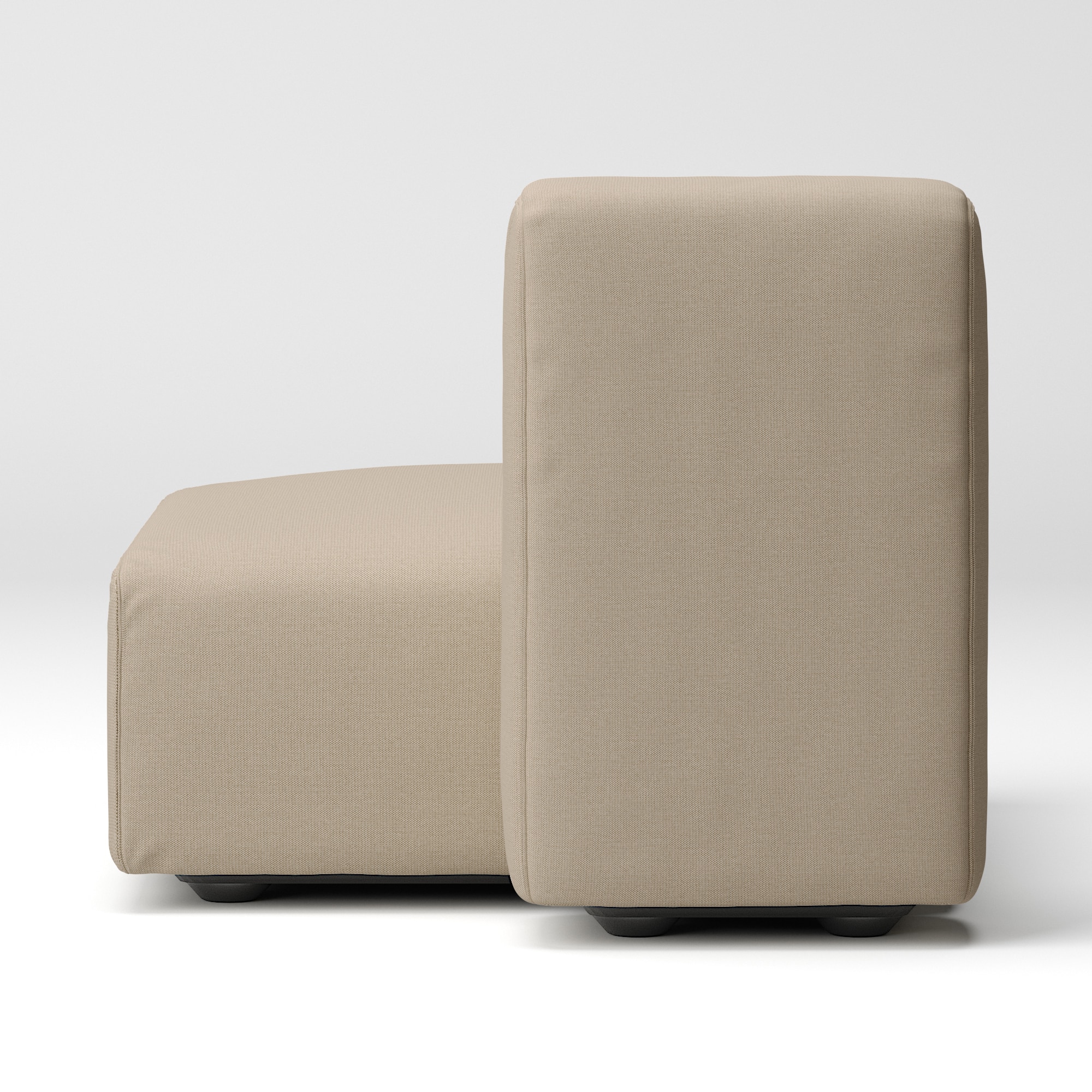 綿麻バスケット織ユニットソファ・ハーフバックレスト・大用カバー／ベージュ