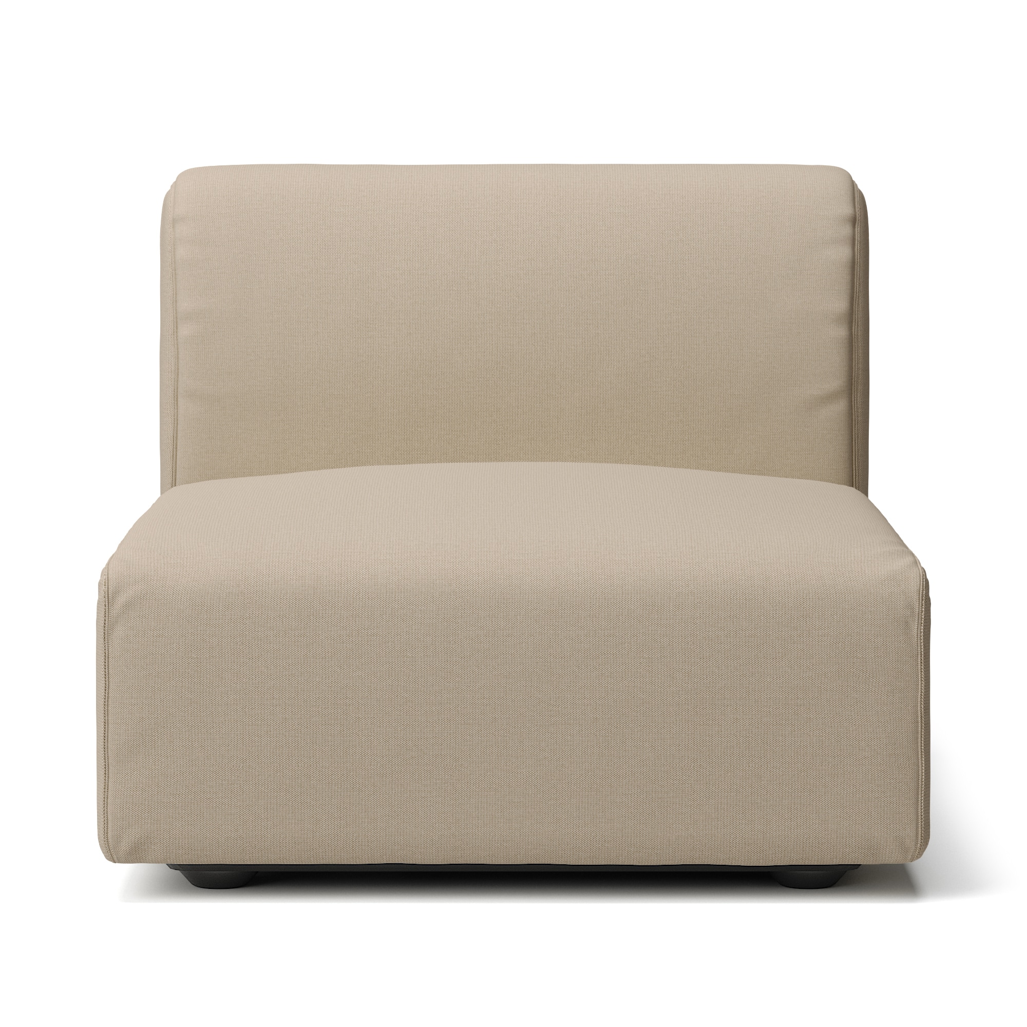 綿麻バスケット織ユニットソファアームレス・大・幅７７ｃｍ用カバー／ベージュ