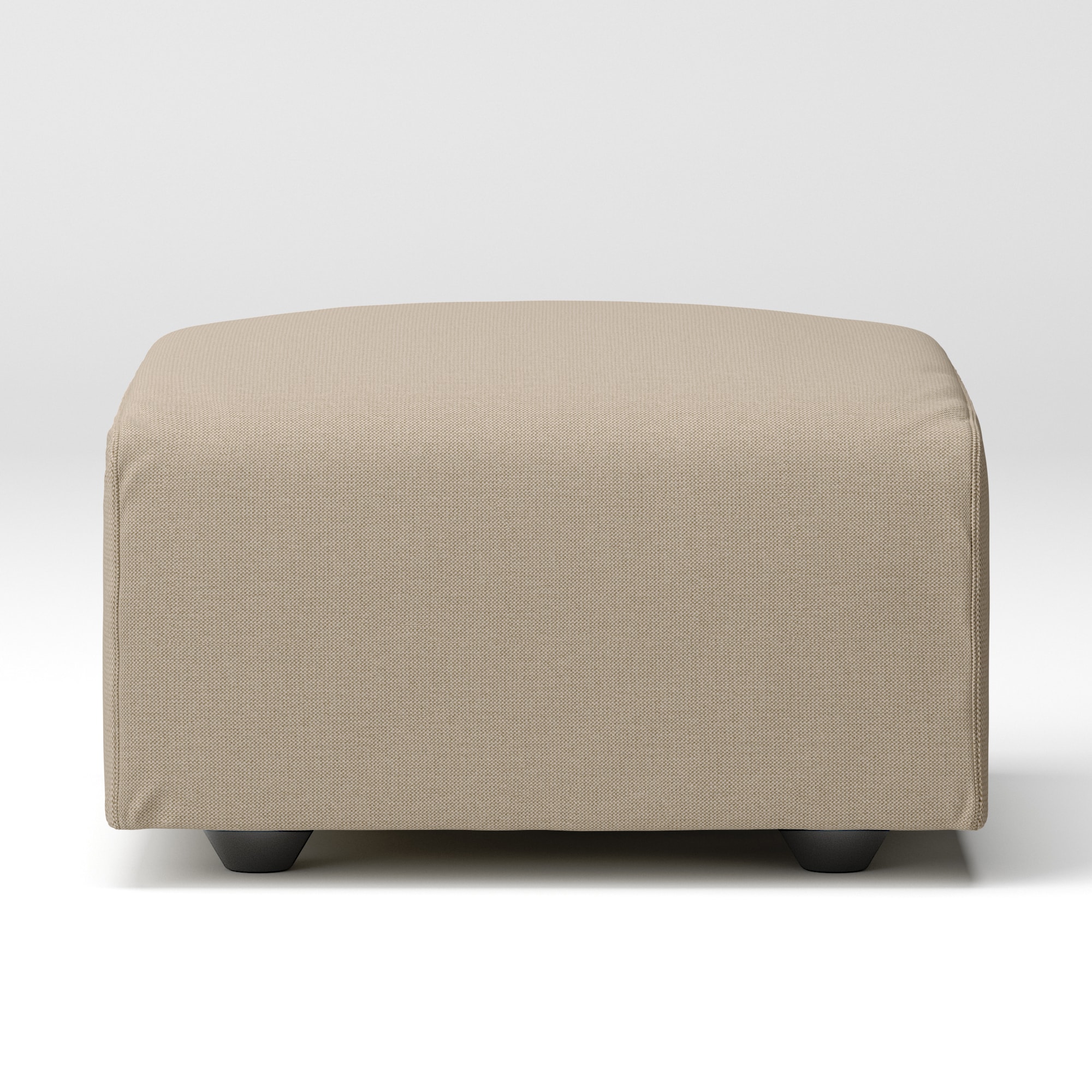 綿麻バスケット織ユニットソファオットマン・小用カバー／ベージュ