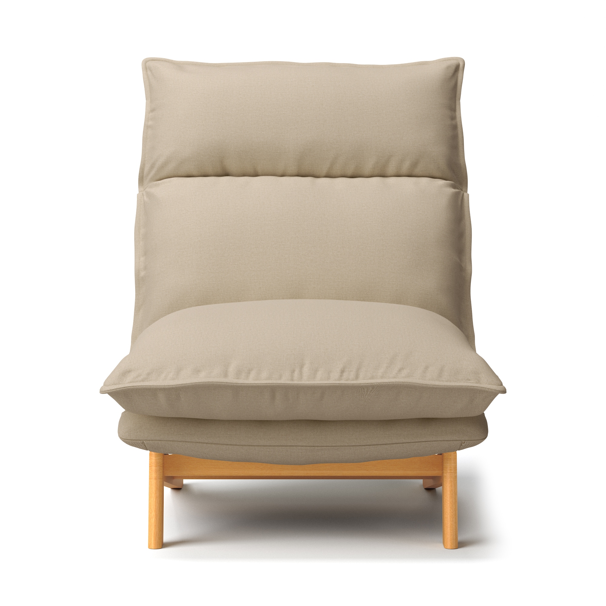 綿麻バスケット織ハイバックリクライニングソファ・１シーター用カバー／ベージュ