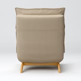 綿麻バスケット織ハイバックリクライニングソファ・１シーター用カバー／ベージュ