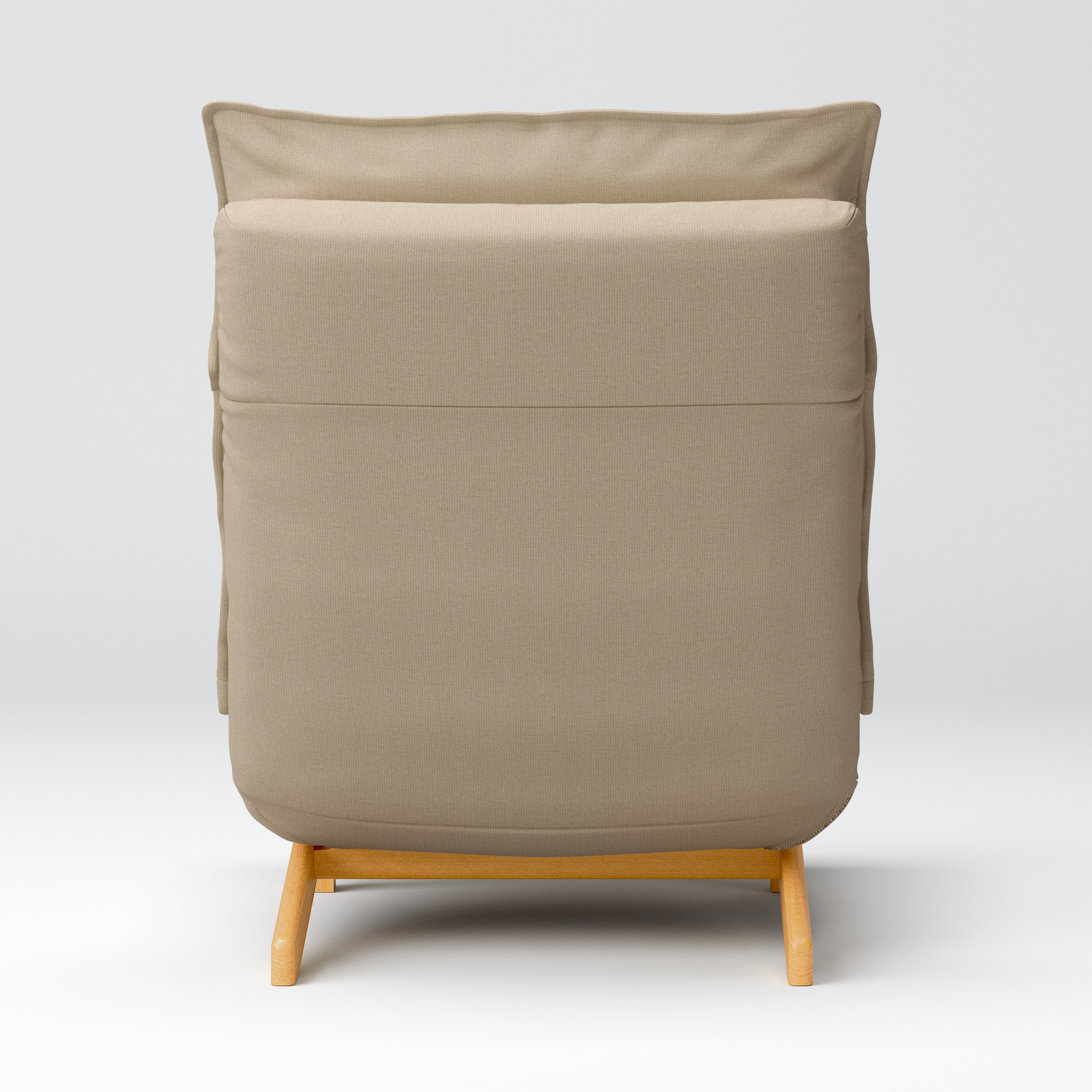 綿麻バスケット織ハイバックリクライニングソファ・１シーター用カバー／ベージュ