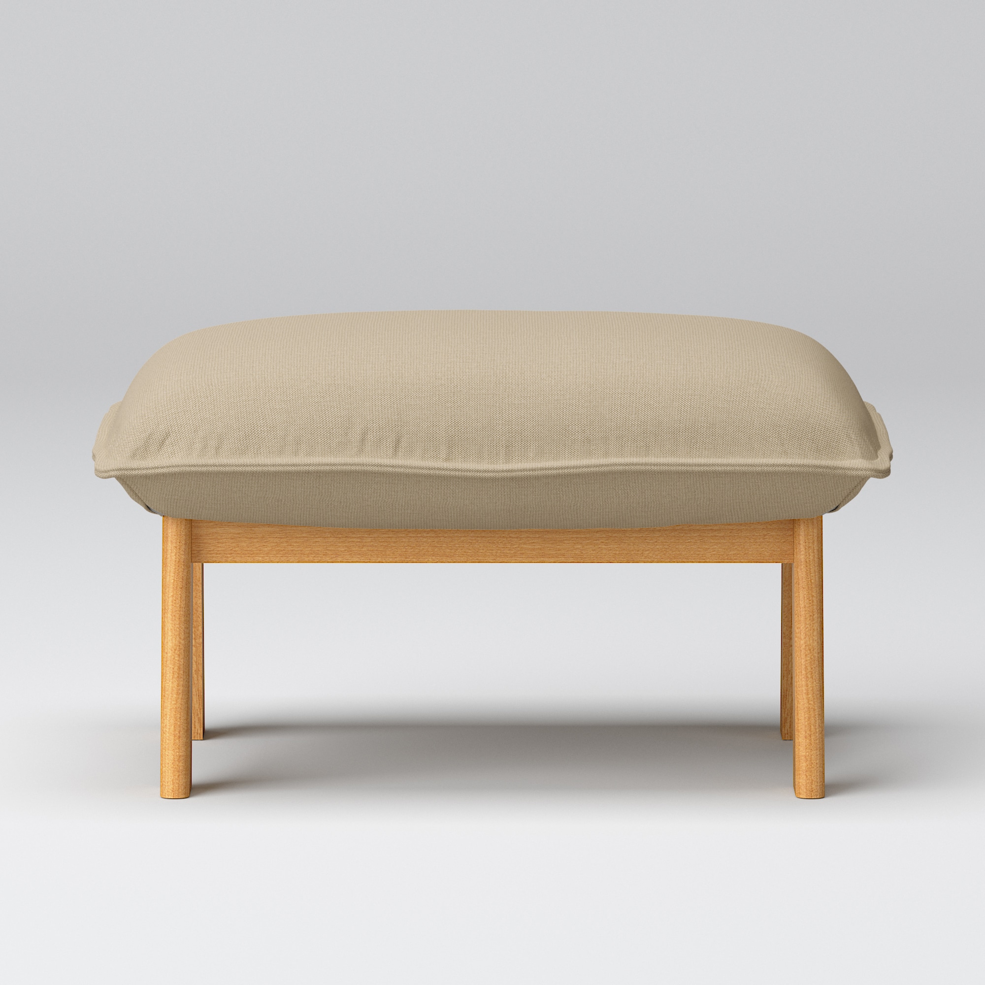 綿麻バスケット織ハイバックリクライニングソファ・オットマン用カバー／ベージュ